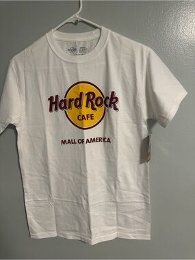 NWT Hard Rock Cafe Mall of America Unisex White Graphic T-Shirt Size Small